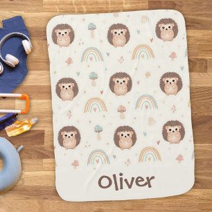Playful Hedgehogs and Rainbows Baby Blanket