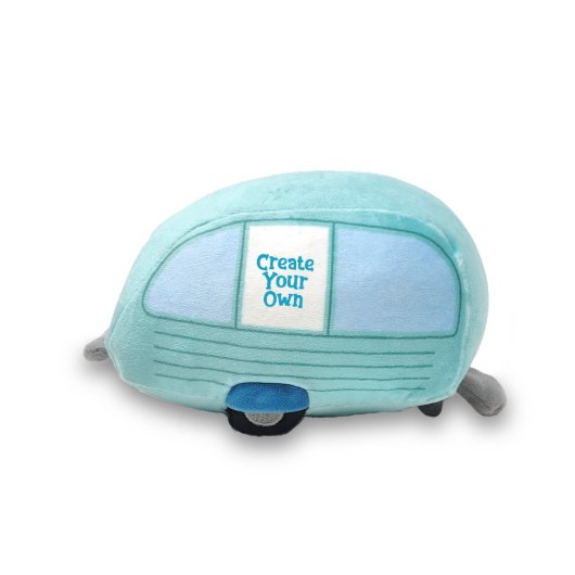 Playful High-Quality Turquoise Camper 6” Plushie (Back)