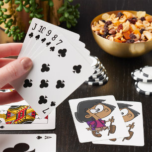 Playful Hiking Girl Nature Explorer Poker Cards