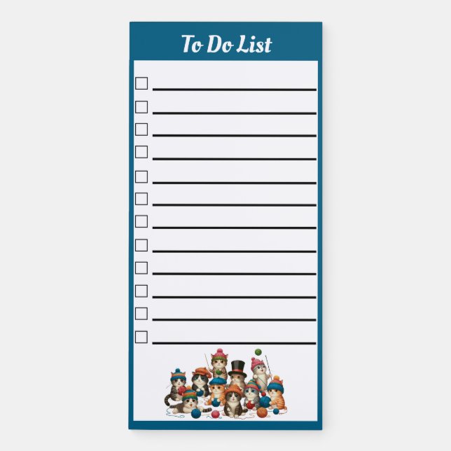 Playful Holiday Cats - To Do List Magnetic Notepad (Front)