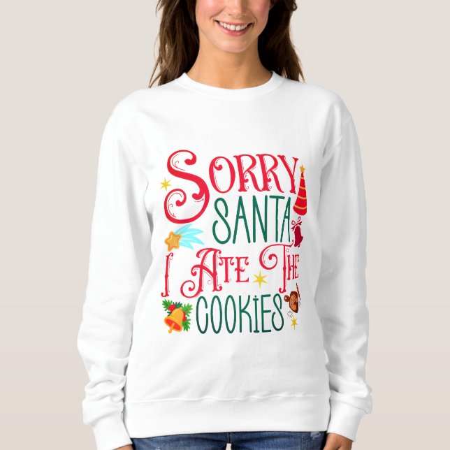 Playful holiday shirt with cookie saying (Front)
