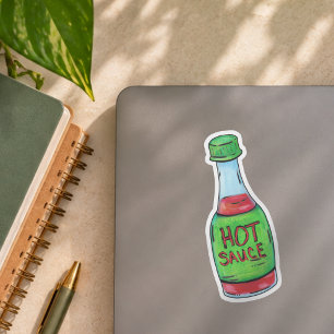 Playful Hot Sauce Bottle Illustration Sticker