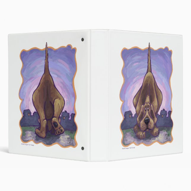 Playful Hound Dog Gifts & Accessories 3 Ring Binder (Background)