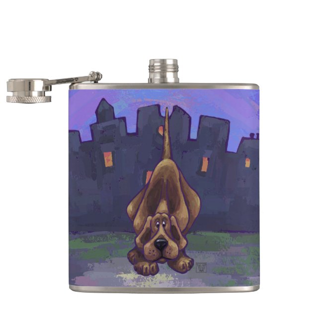 Playful Hound Dog Gifts & Accessories Flask (Opened)