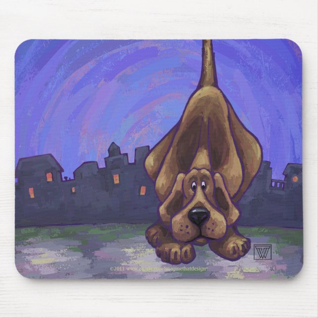 Playful Hound Dog Gifts & Accessories Mouse Pad (Front)