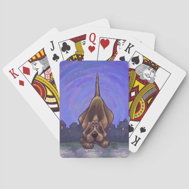 Playful Hound Dog Gifts & Accessories Poker Cards (Back)