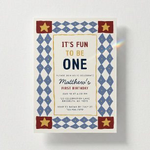Playful It’s Fun To Be One Boy Birthday Invitation