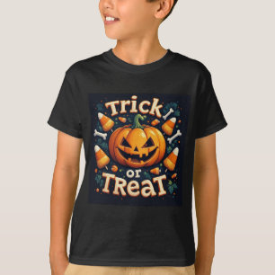 Playful Jack O Lantern With Candy Corn Treats 🎃 T-Shirt