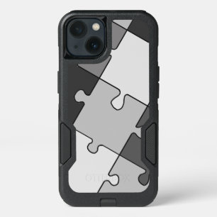 Playful Jigsaw Puzzle Gray iPhone 13 Case