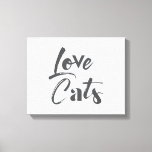 Playful, joyful, modern, cute design of Love Cats Canvas Print