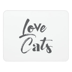 Playful, joyful, modern, cute design of Love Cats Door Sign