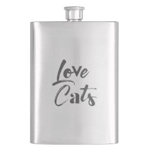 Playful, joyful, modern, cute design of Love Cats Flask