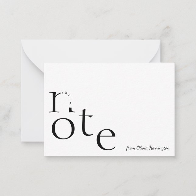 Playful Just a Note in Motion with Script Name (Front)