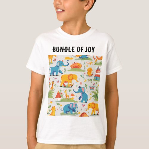Playful Kids Animal Printed Basic T_Shirt T_Shirt