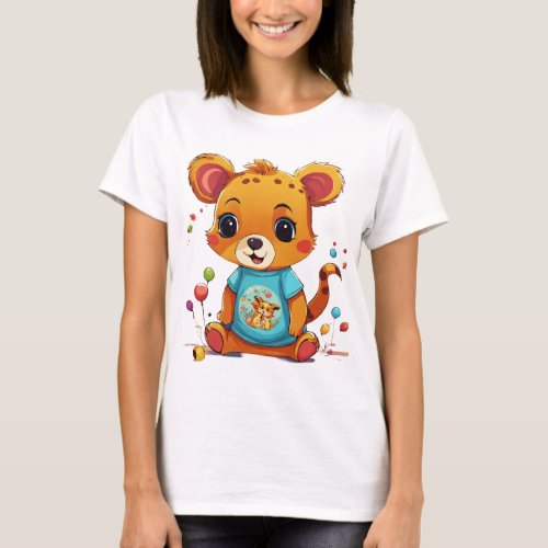 Playful kids animal tshirt design