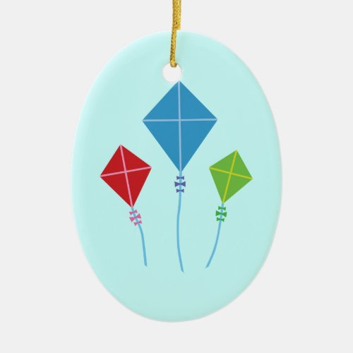 Playful Kites Ceramic Ornament