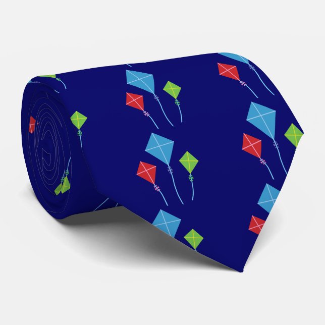 Playful Kites Neck Tie (Rolled)