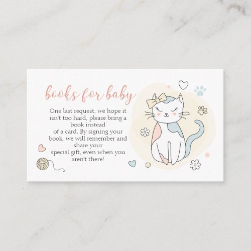 Playful kitten Book Request for Baby Enclosure Card