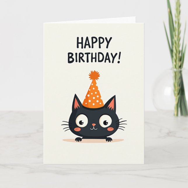 Playful Kitten Celebration Card (Front)