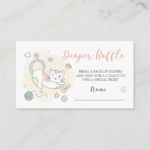 Playful kitten Diaper Raffle Tickets Enclosure Card