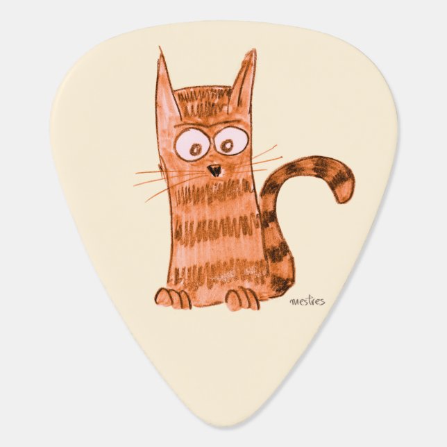 Playful kitten guitar pick (Back)