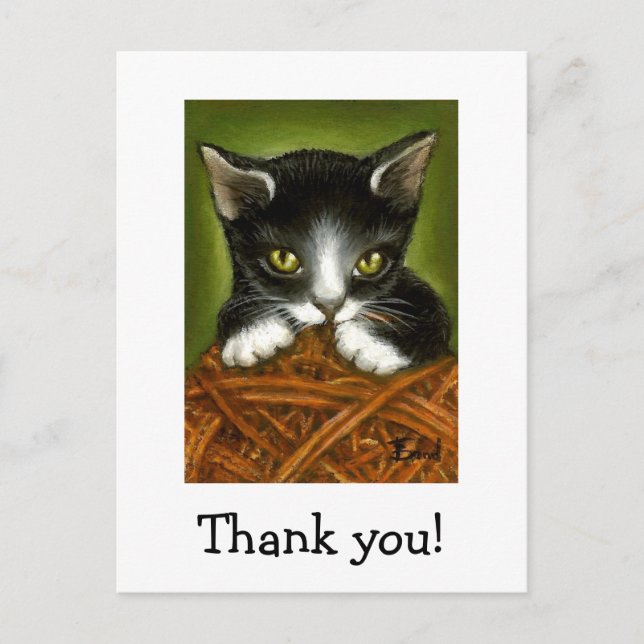 Playful kitten thank you postcards (Front)