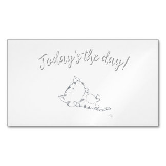 Playful Kitten - Today's the day! Business Card Magnet