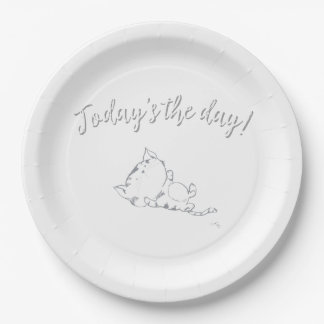 Playful Kitten - Today's the day! Paper Plates