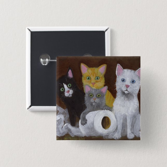 Playful Kittens Button (Front & Back)