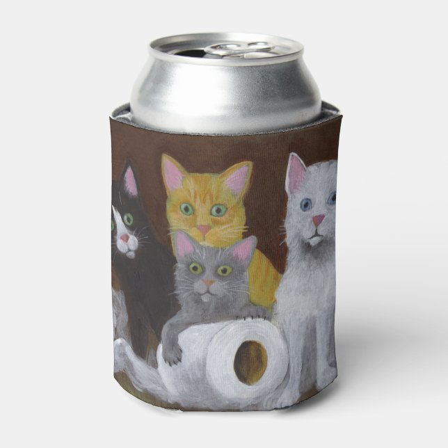 Playful Kittens Can Cooler (Can Front)