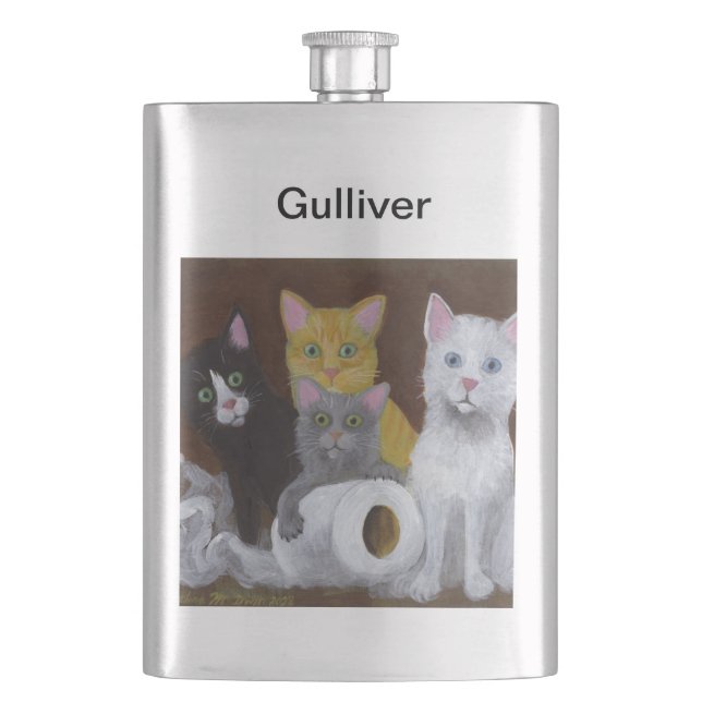 Playful Kittens Flask (Front)