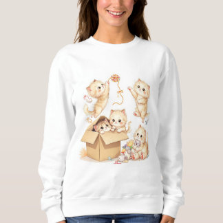 Playful Kittens in a Box Sweatshirt
