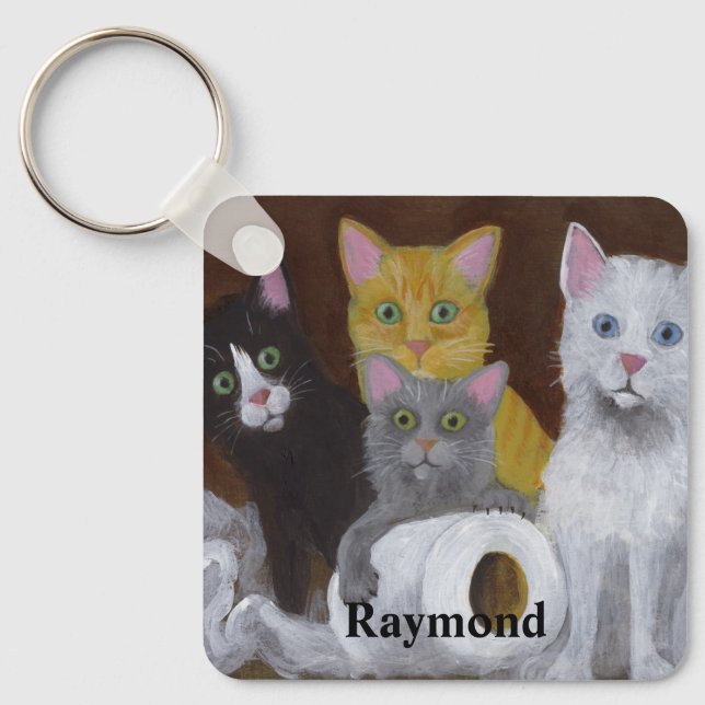 Playful Kittens Keychain (Front)
