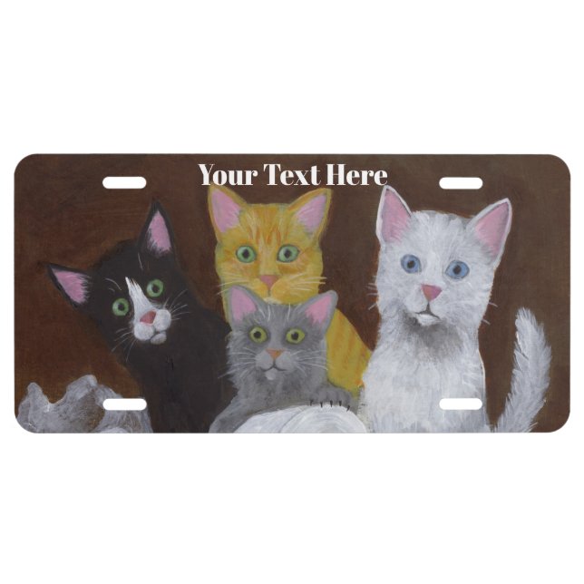 Playful Kittens License Plate (Front)