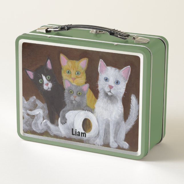 Playful Kittens Metal Lunch Box (Back)