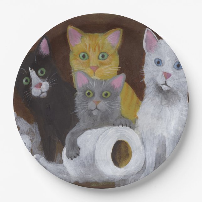 Playful Kittens Paper Plates (Front)
