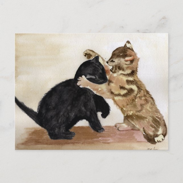 Playful Kittens Postcard (Front)