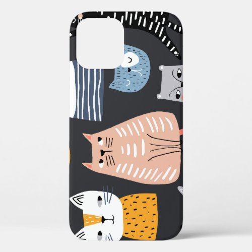 Playful Kittens Whimsical Weaves iPhone 12 Case