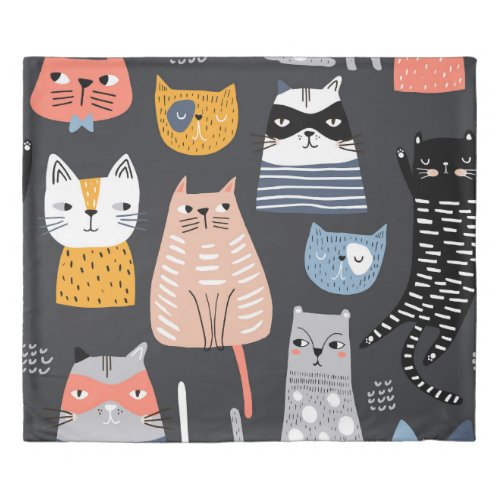 Playful Kittens Whimsical Weaves Duvet Cover