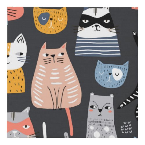 Playful Kittens Whimsical Weaves Faux Canvas Print