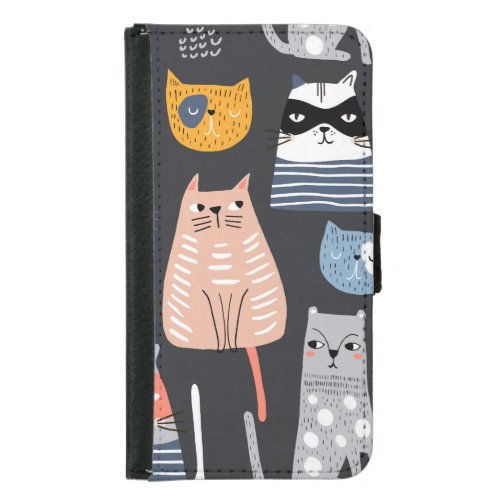 Playful Kittens Whimsical Weaves Samsung Galaxy S5 Wallet Case