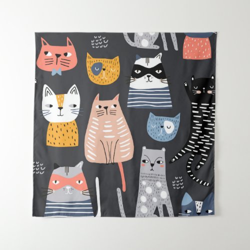 Playful Kittens Whimsical Weaves Tapestry