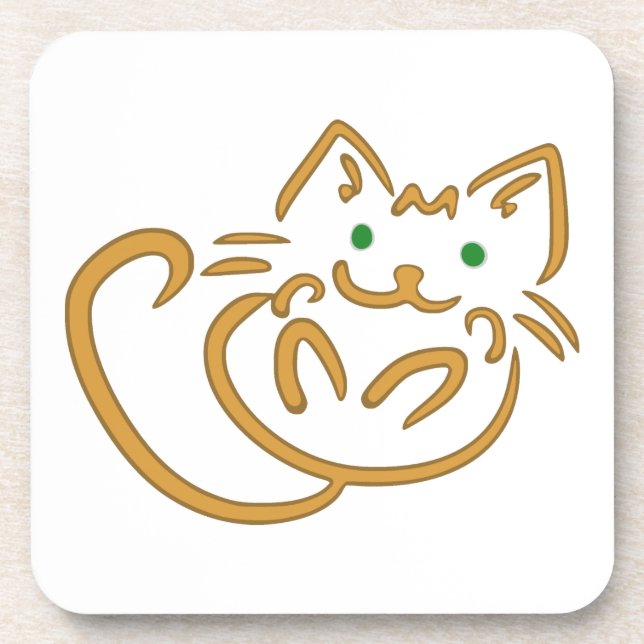 Playful Kitty Beverage Coaster (Front)