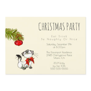 Playful Kitty Cat Christmas Party Invite