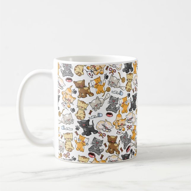 Playful Kitty Cats Coffee Mug (Left)