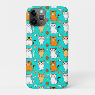 Playful Kitty Chaos ✨ Cute Colorful Cats Yarn Ball iPhone 11 Pro Case