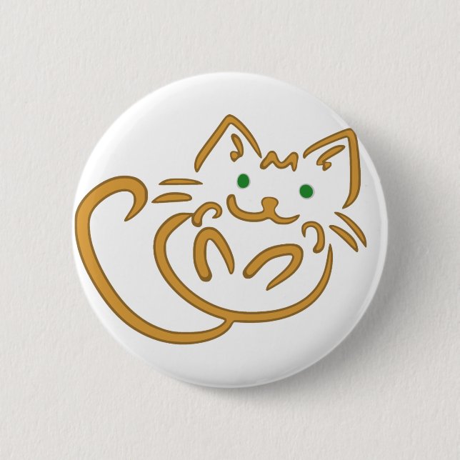 Playful Kitty Pinback Button (Front)