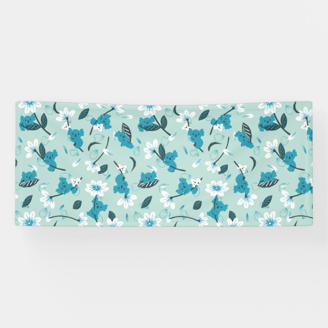 Playful Koala Pattern Cute Animal and Nature Art Banner (Horizontal)