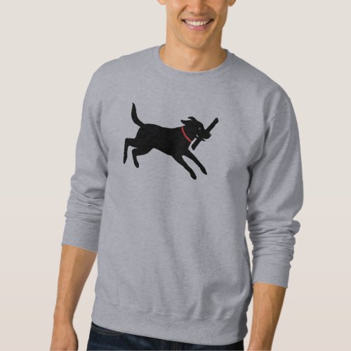 Playful Labrador Retriever Dog Black Lab Running Sweatshirt