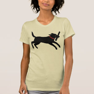 Playful Labrador Retriever Dog Black Lab Running T-Shirt